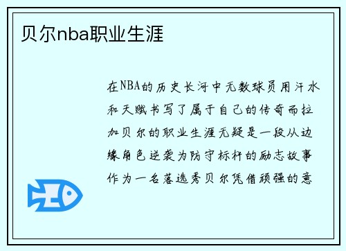 贝尔nba职业生涯